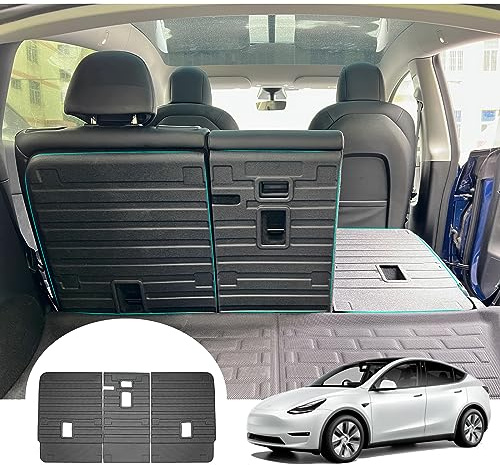 [3 Stycken] GAFAT Tesla Model Y 2021-2023 2024 Bagagerumsmatta, Model Y 2022 Bagagerumsutrymme Baksäten, Skyddsdynor, Mattor, TPE Original, 3D-Skanner, Tesla Model Y 2023 Tillbehör
