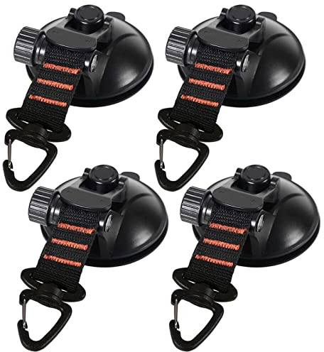 4 Stück Saugnapf Anker | Saugnapf Camping Set,Auto Spanner Multifunktionaler Saugnapfhalterung Auto-Saugnapfhakenset mit Befestigung Haken | für Wohnmobil, Haushalt, Werkstatt Saugnapf