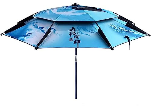 UTMACH Ombrello da giardino con design a foro aperto, ombrellone universale regolabile, ombrello da pesca in tessuto Oxford spesso impermeabile