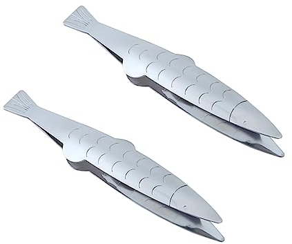 UPKOCH 2pcs Stainless Steel Fish Bone Tweezers Kitchen Fish Bone Picker Multifunctional Food Clips for Cooking and Food Preparation
