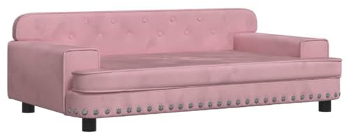 vidaXL Hundebett, Hundekissen mit weicher Polsterung, Hundesofa Hundecouch für kleine Hunde Haustiere, Haustierbett Katzenbett, Rosa Samt