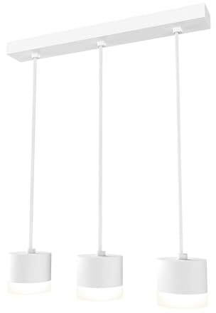 SSC-LUXon VORA Pendelleuchte 3-flammig weiß - Hängelampe Esstisch längenverstellbar inkl. dimmbaren GX53 LEDs neutralweiß 6W