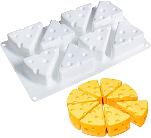 VIRAZE Molde de moho de queso de dibujos animados 3D Molde de mousse hecho a mano Cubo de cubo Molde de vela, no palo 8 Herramienta de hornear cavidad