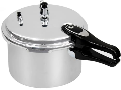 3.5 Litre Pressure Cooker for Kitchen & Catering, Aluminium + Stainless Steel, Suitable for all Hob Types Including Induction Hob - Silver