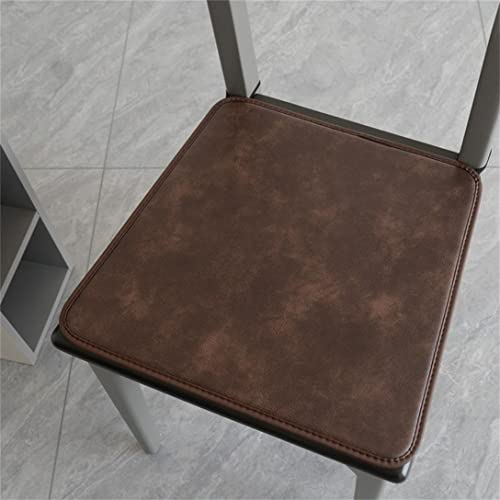 Generisch Set mit 2/4 Esszimmerstuhlkissen, trapezförmiges Sitzkissen aus Leder, wasserdicht, geeignet für Büro, Esszimmer, Wohnzimmer, Küche (Farbe: Braun, Größe: 45 x 43 cm * 4er-Set)