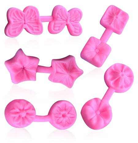 5 Stück Blumenformen, Blumen-Silikonformen, Antihaftbeschichtete Blumenmuster-Formen, Schleifenformen Für Kuchendekoration, Blumen-Fondant-Formen Für Kuchendekoration