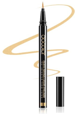 Docolor Ultra Fine Precision Gold Eyeliner, Professioneller Flüssiger Eyeliner, Wasserfest und Wischfest Für Festliches Augen-Makeup, Für präzise Lidstriche, Vegane Formel