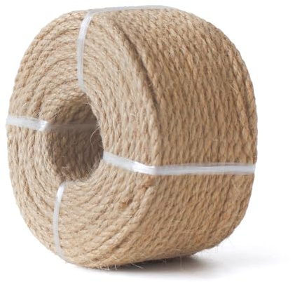 MERIANE 4mm Nature Jute Twine, 164 Feet Jute Rope for Cat Scratching Post DIY Arts Crafts Gardening Bundling Home Decor