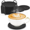 BOENFU Silikon Untersetzer 12er Set 10CM Silikondeckel Glasuntersetzer mit Halter für Bars, Cafés, Haus, Party, Schwarz