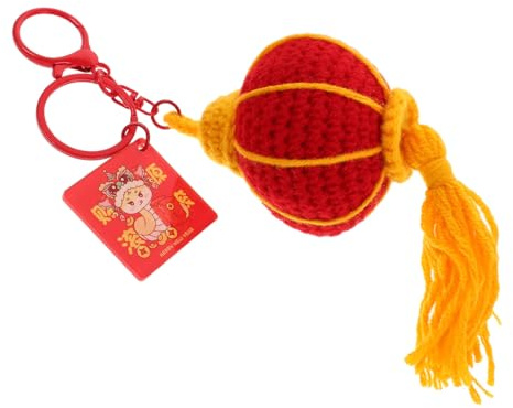 VICASKY Lantern Keychain Creative Knitted Simulation Chinese Year Decorations Lucky Charms Bag Charm for Purse Wallet