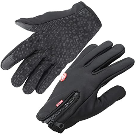 JEWEDECO Outdoor Winterhandschuhe Damen Herren Winddicht Gefütterte Fleece Vollfingerhandschuhe Mit Touchscreen-funktion Schwarz Warme Langlebige Handschuhe Für Kalte Wetterbedingungen