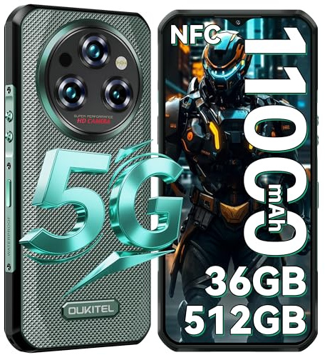 OUKITEL WP35 Pro Outdoor Smartphone 5G - 11000mAh Outdoor Handy Ohne Vertrag Android 14, 36GB RAM + 512GB ROM Baustellenhandy 6,6 Zoll,64MP+32MP+8MP Nachtsicht-Kamera, NFC/GPS/Fingerabdruck/Face ID