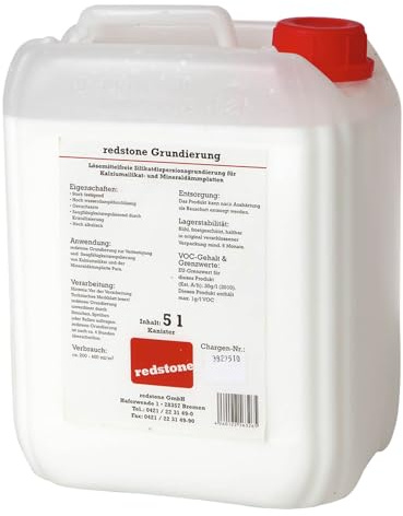 Generisch redstone Silikatdispersionsgrundierung 5L – Diffusionsoffene Grundierung für mineralische Untergründe – Reguliert Saugfähigkeit & verbessert Haftung – Für Innen & Außen