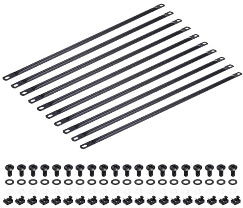 PATIKIL 1U Gestori Cavi Orizzontali, Confezione Da 10 Barre Di Fissaggio Orizzontali Da 19 Pollici Montaggio Rack Gestione Cavi Organizzatore Filo Metallico Per Armadio Di Rete, Nero