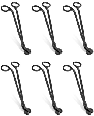 Xnuiasqe Lot de 6 coupe-mèches de bougie de qualité supérieure - En acier inoxydable robuste - pour les amateurs de bougies