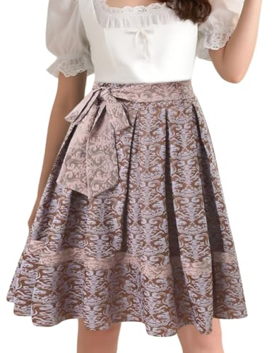 Jadyon Gonna Tradizionale da Donna al Ginocchio, Oktoberfest gonne Ginocchio, Gonna Tradizionale, gon-na Tradizionale Medievale Oktoberfest, Abito tradizion-Ale Lunga Plissettata per Oktoberfest