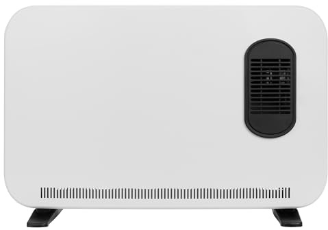 Russell Hobbs Digital Convection Heater 2000W Electric Turbo Fan White, Adjustable Thermostat with 3 Heat Settings, Overheat Protection, 24hr Auto Timer, RHCVHTF2004