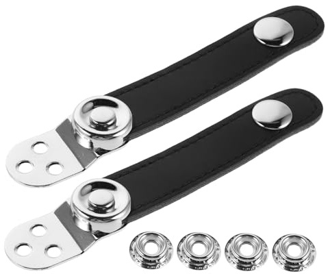 BESPORTBLE 2pezzi Cinghia Soffietto Per Fisarmonica in Pelle Sintetica Nera Con Fibbia Di Sicurezza e Distanza Accessorio e Parte Di Ricambio Per Vari Modelli Di Fisarmonica