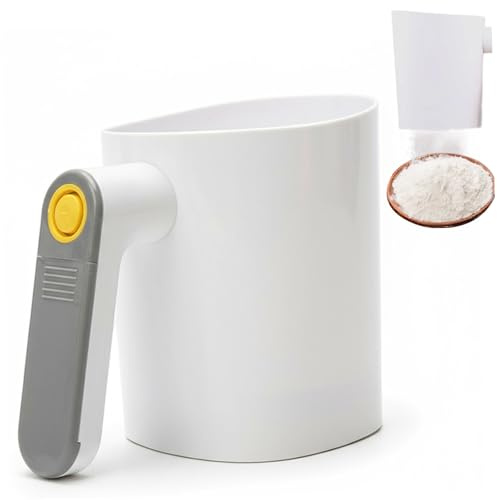 Gcroet 1PC Battery Operated Electric Sifter for Baking, 7.4 Inch White Flour Sifter Electric, Flour Sieve for Powder Sugar and Kitchen Use