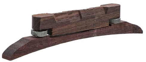 Parliky Mandolinen Steg aus Rotem Höhenverstellbar Langelebiges Mandolinen Zubehör Robustes Material Elegantes Design für Präzise Saitenhöheinstellung