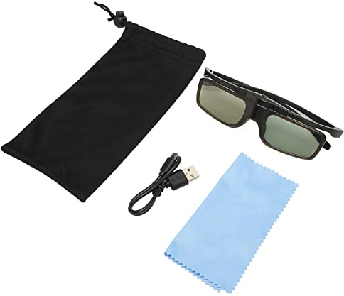 BONKZEBU Lunettes 3D DLP Rechargeables, Rendu d'image Clair, Lunettes 3D DLP Link pour Salles de Cinéma (WX60)