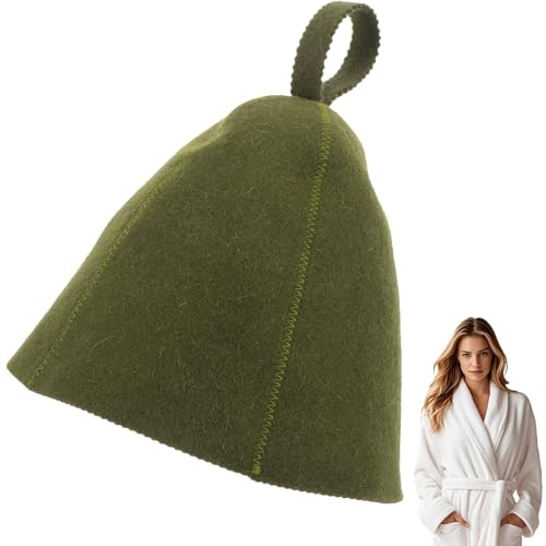Wool Hat, Sauna Hat, Natural Wool Sauna Cap for Men and Women, Eco-Friendly Insulating Headgear for Spa, Steam Room, Bathhouse, Comfortable, Breathable