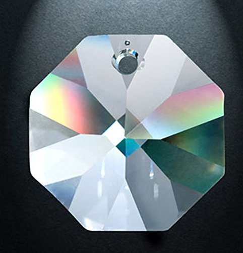 125 Pieces - Asfour 30% Lead Crystal 1081 - 14mm 1 Hole Clear Crystal Octagon Chandelier Crystal Parts Crystal Prims