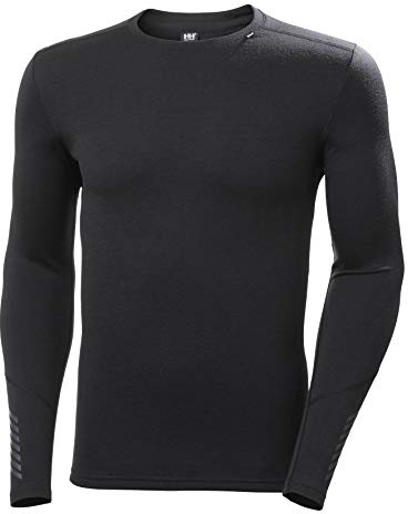 Helly Hansen Hommes Lifa Merino Poids Moyen Crew, Noir, M