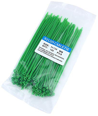Brussel 100Pcs 150mm Durable Self-Locking Zip Ties Wraps Fireproof Nylon Wire Management Office Home Cable Ties Binding Wrap Straps Green