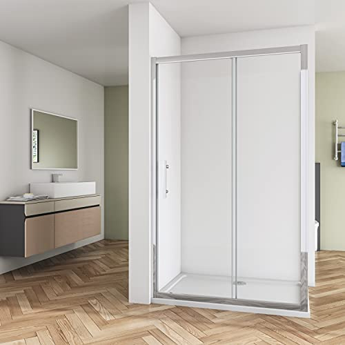 Huiyang 1200mm Shower Enclosure Walk in Sliding Door Cubicle and 1200x800mm Tray 8mm Nano Glass