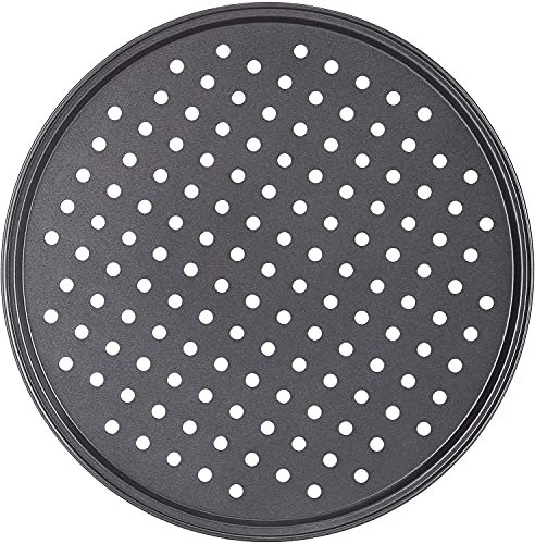 TIENDA EURASIA® Molde para Pizza - Bandeja de Horno para Pizza de Acero con Tratamiento Antiadherente - Temperatura Maxima 250º - Apto para Lavavajillas - Diametro 29 cm