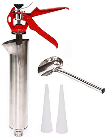Pistolet à coulis en acier inoxydable - Presse à cartouche - Pulvérisateur à coulis avec 2 buses différentes pour joint de mortier, mur de pierre, mur de briques, sols