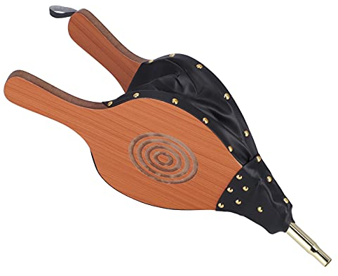 Soffietto per Camino, Soffietto per Camino in Legno in Pelle 17.9X7.8In, Grande Soffiatore di Fuoco, con Manico Lungo per Sling per Barbecue da Campeggio All'aperto