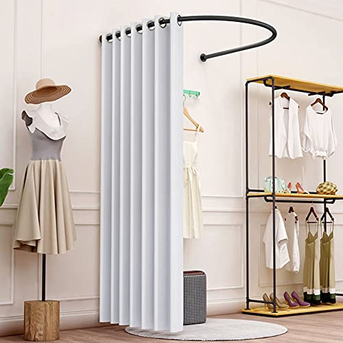 Mobile Dressing Changing Room U-Type Track Locker Room Wall-Mounted Fitting Room Simple Sun Shade for Office Outdoor Activities (Color 5 85X80CM)