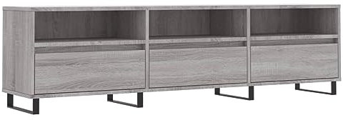 vidaXL TV Schrank, Fernsehschrank mit Eisenbeinen, Fernsehtisch für Wohnzimmer, Lowboard Sideboard TV Ständer TV Gerät, Grau Sonoma Holzwerkstoff