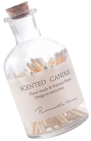 Allumettes En Pot De Verre Pour Bougies - Cadeau éLéGant Avec 50 Allumettes Blanches Dans Un Bocal En Verre, DéCoration Pour Maison Et éVéNements