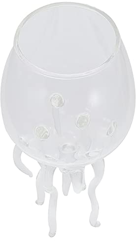 BESTonZON Jellyfish Cocktail Glass Tall Party Glass Unique Octopus Design Beverage Cup for Cocktails Margaritas