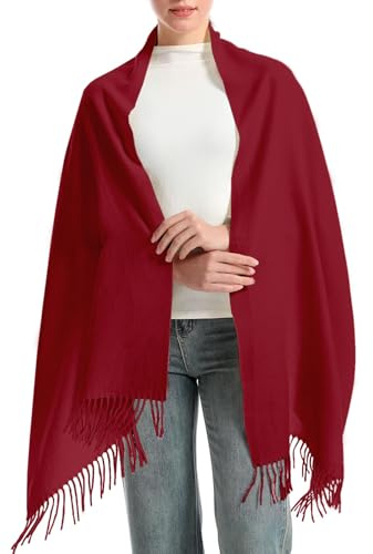 lifwimner Pashmina Schals Damen Winter Warme Stola Tücher für Damen Schal Fur Abendkleid Festlich(Weinrot)