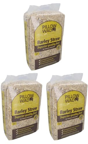AB Tools 3 Bags Large Barley Straw Small Animal Bedding Feeding 2KG
