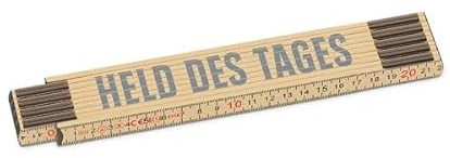 Zollstock Meterstab Holz Gliedermaßstab Geschenk für Dich (Held des Tages)