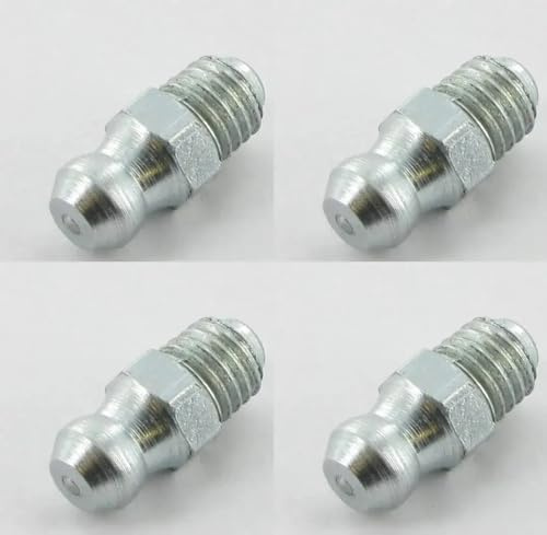 cyclingcolors 4x schmiernippel stahl kegelschmiernippel Fettpresse Nippel traktor rasenmäher auto motorrad roller, 1/4 UNF 180°