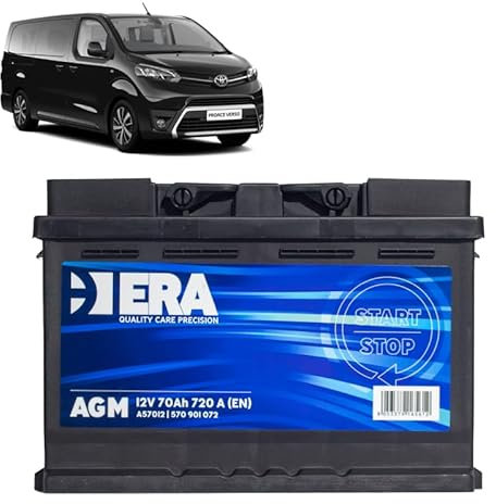 Batteria 70Ah A.G.M. per Toyota Proace 1.2 benzina, 1.5 2.0 D-4D gasolio 2016+