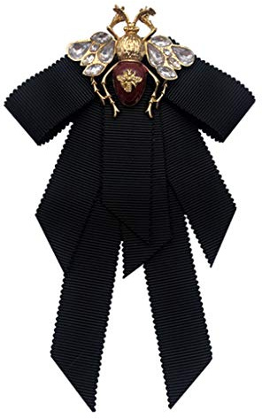 Kodbww Spilla vintage da donna con fiocco grande, per nodo cravatta, cristallo
