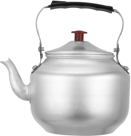 Amosfun Hervidor de agua de aluminio de 1 l con filtro, mango ergonómico y boquilla estrecha, tetera portátil para casa, camping, hervidor de agua e infusión, infusiones