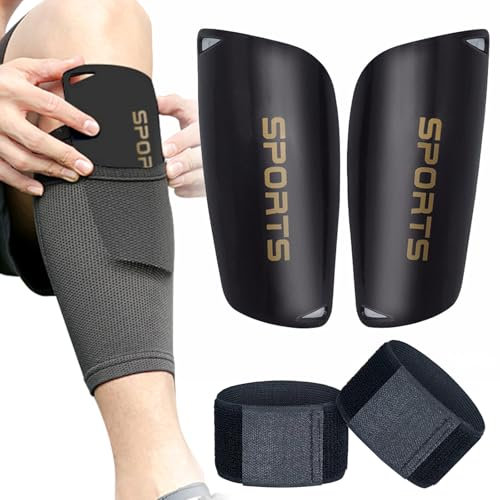 4 Stück Fußball Schienbeinschoner Set mit Schienbeinschonerhalter, Schienbeinschoner Fußball Herren, Geeignet für Erwachsene Männer und Frauen oder Jugendliche