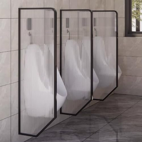 An der Wand montierte Urinaltrennwand für öffentliche Toiletten, Toilettentrennwand aus gehärtetem Glas, Toilettentrennwand aus Edelstahl für Badezimmer, Sichtschutzwand aus Glas für Urinale