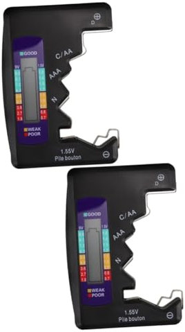 HOMSFOU 2stücke Batterieprüfer Für Aa Und Batterien Digitaler Batterie Tester Mit Lcd-display Zur Genauen Überprüfung Der Batterielebensdauer Und Spannung Tragbares Messgerät Für