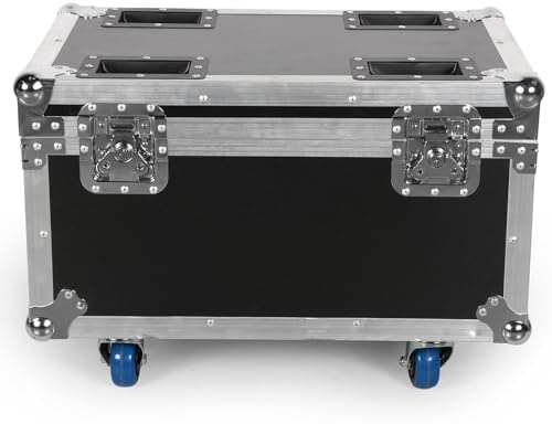 DELIBANG Flightcase mit Rollen Transportcase-auf 200W 18 LED Par Scheinwerfer RGBW für 4 Stück-LED Par Strahler，Hartschale/Leder/Baumwolle Futter/62,5 x 41 x 45,5 cm für Party Club Bar Hochzeit