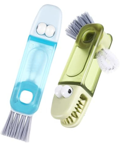 Cabilock 2piezas Cepillo De Limpieza De Tazas Cepillo Multifuncional Para Tapas De Vasos Limpiador De Ranuras Para Botellas Práctico Accesorio De Limpieza Para Tapas De Uso Diario