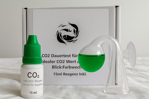 Generisch CO2 Dauertest Aquarium mit 15 ml 20 mg/l Testflüssigkeit – Dropchecker für Aquascaping – Präziser CO2-Test für Aquarien, einfache Anwendung & zuverlässige Ergebnisse